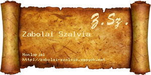 Zabolai Szalvia névjegykártya